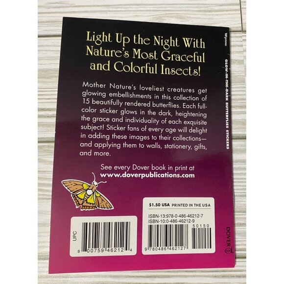 Glow-In-The-Dark Butterflies Stickers By Dover Publications - Picture 3 of 3